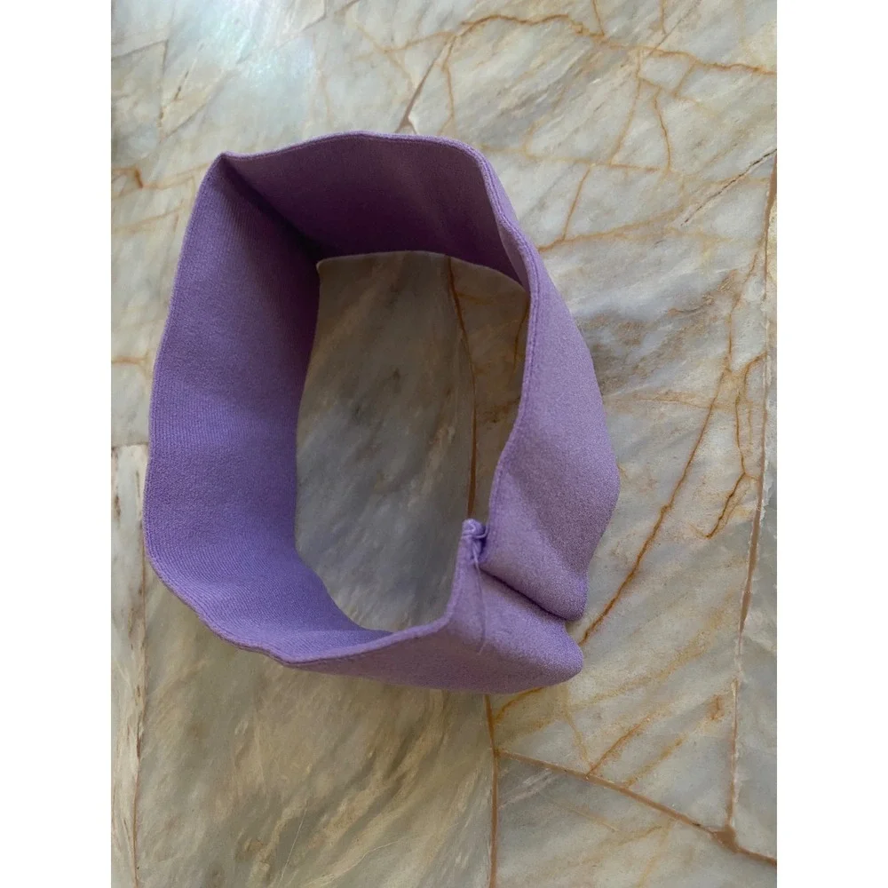 Set of 3 Wide Stretch Ribbed Knit Headbands Purple Burgundy Olive Green Sporty